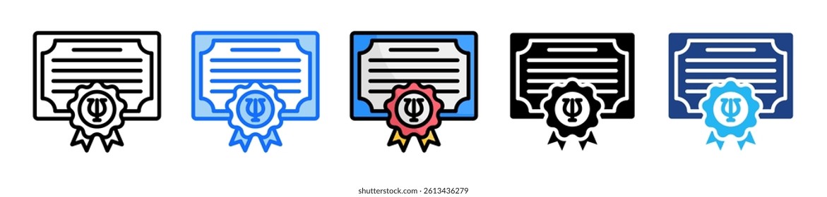 Certificate Icon Set Multiple Style Collection