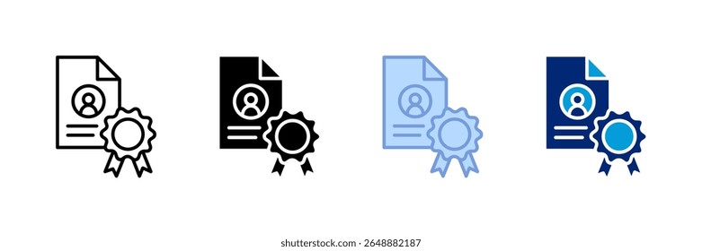 Certificate Icon Set Multiple Style Collection