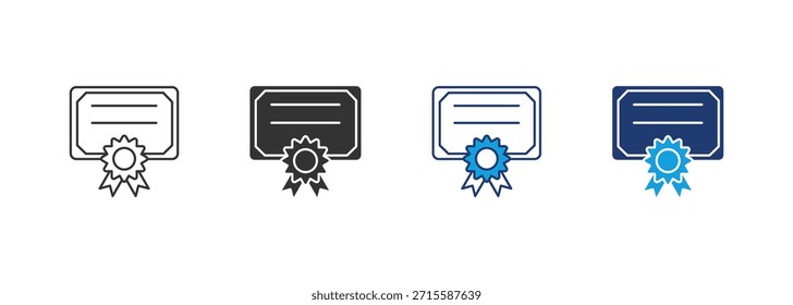 Certificate Icon Set Multiple Style Collection