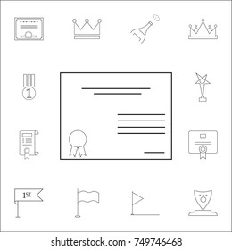 certificate icon. Set of prizes icons. Web Icons Premium quality graphic design. Signs, outline symbols collection, simple icons for websites, web design, mobile app on white background