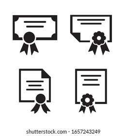 Certificate icon set. Vector graphic illustration. Suitable for website design, logo, app, template, and ui. EPS 10.