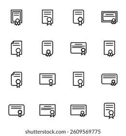 Certificate icon set vector illustration