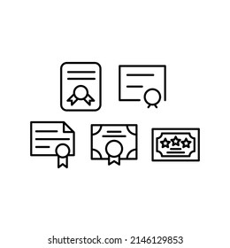 Certificate Icon Set Vector Symbol Design Illustration