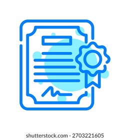 Icono de certificado en forma de Ilustración vectorial