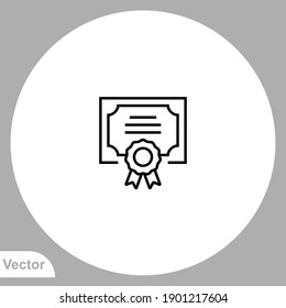 Certificate icon sign vector,Symbol, logo illustration for web and mobile