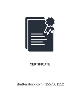 certificate icon. simple element illustration. isolated trendy filled certificate icon on white background. can be used for web, mobile, ui.