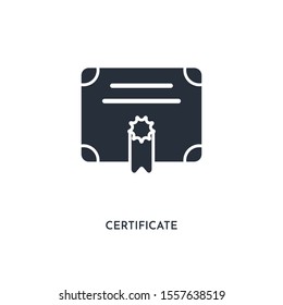 certificate icon. simple element illustration. isolated trendy filled certificate icon on white background. can be used for web, mobile, ui.