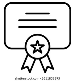 Certificate icon Simple outline vector logo