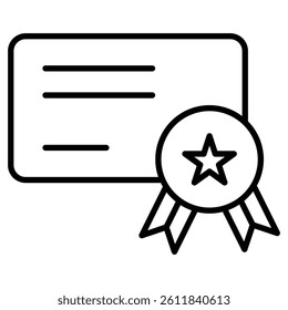 certificate icon Simple outline vector logo