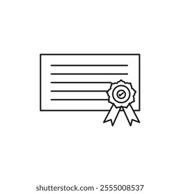 Certificate icon Simple thin line flat symbol