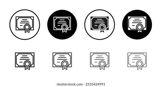 Icono de certificado Esquema delgado simple