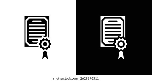 Certificate icon in solid flat trendy design style.