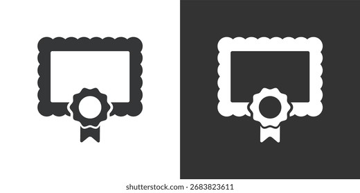 Icono de certificado. Icono de la serie de glifos sólidos