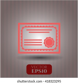 Certificate icon or symbol