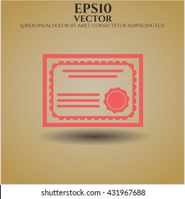 Certificate icon or symbol
