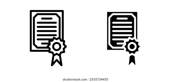 Certificate icon symbol collection on white background.