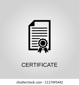 Certificate Icon. Certificate Symbol. Flat Design. Stock - Vector Illustration