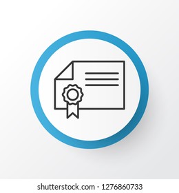 Certificate icon symbol. Premium quality isolated diploma element in trendy style.