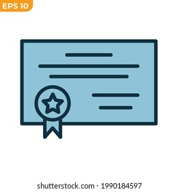 plantilla de símbolo de icono de certificado para ilustración de logotipo de colección de diseño gráfico y web