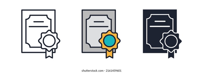 certificate icon symbol template for graphic and web design collection logo vector illustration