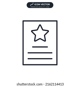 certificate icon symbol template for graphic and web design collection logo vector illustration