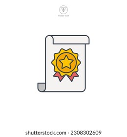 Certificate icon symbol template for graphic and web design collection logo vector illustration