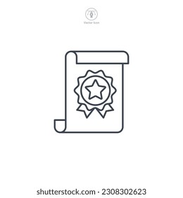 Certificate icon symbol template for graphic and web design collection logo vector illustration