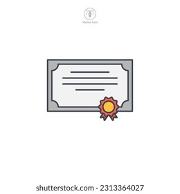 Certificate icon symbol template for graphic and web design collection logo vector illustration