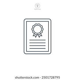 Certificate icon symbol vector illustration isolated on white background
