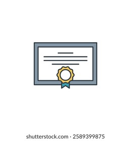 Certificate icon symbol vector illustration isolated on white background