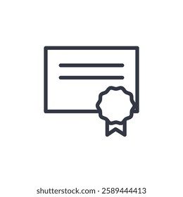 certificate icon symbol vector sign isolated on white background illustration for graphic and web design