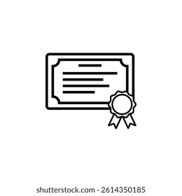 Certificate icon, symbolizing achievement, recognition, and formal accomplishment in various fields.