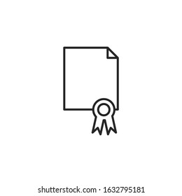 Certificate Icon template color editable. Achievement, award symbol vector sign isolated for graphic and web design.