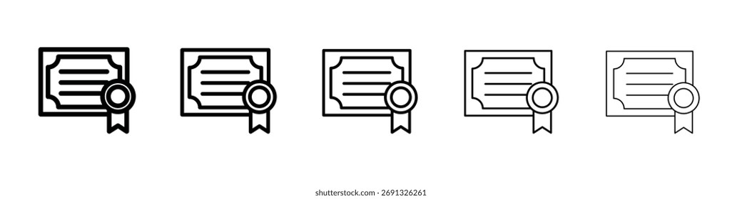 Zertifikatssymbol. Dünne Linie Icons Sammlung für Web ui.