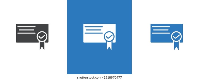 certificate icon thin line illustration