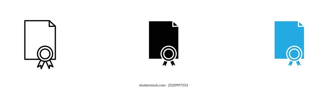 Ilustração de linha fina do ícone de certificado