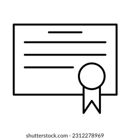 Certificate icon in thin line style