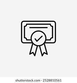 Certificate icon in tree different line stroke sizes.