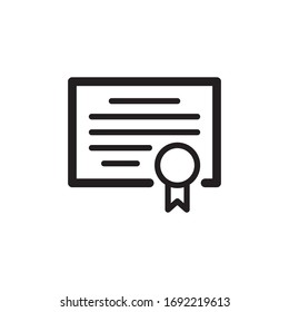 Certificate Icon In Trendy  Design Vector Eps 10