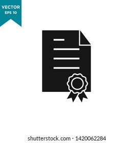 certificate icon in trendy flat design