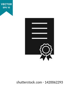 certificate icon in trendy flat design