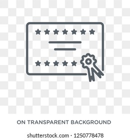 Certificate icon. Trendy flat vector Certificate icon on transparent background from E-learning and education collection. High quality filled Certificate symbol use for web and mobile