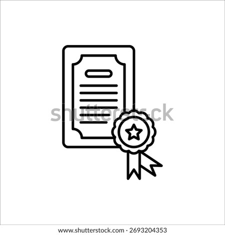 Certificate icon. Vector certificate icon. Achievement, award, grant, diploma concepts. Simple certificate icon for web design. Isolated on white background.