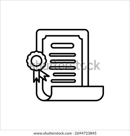 Certificate icon. Vector certificate icon. Achievement, award, grant, diploma concepts. Simple certificate icon for web design. Isolated on white background.