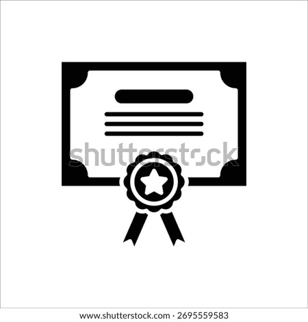 Certificate icon. Vector certificate icon. Achievement, award, grant, diploma concepts. Simple certificate icon for web design. Isolated on white background.