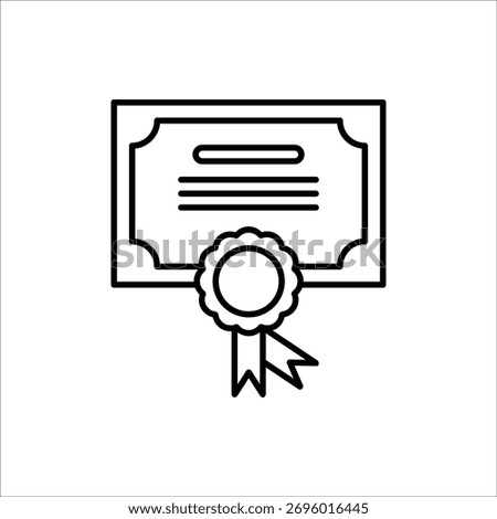 Certificate icon. Vector certificate icon. Achievement, award, grant, diploma concepts. Simple certificate icon for web design. Isolated on white background.