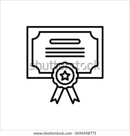 Certificate icon. Vector certificate icon. Achievement, award, grant, diploma concepts. Simple certificate icon for web design. Isolated on white background.