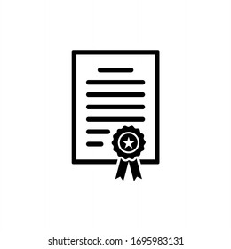 Certificate icon vector. Award icon vector symbol