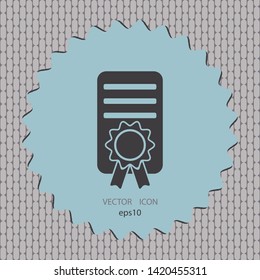 Certificate icon, vector design element