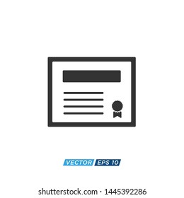 Certificate Icon Vector Design Illustration 